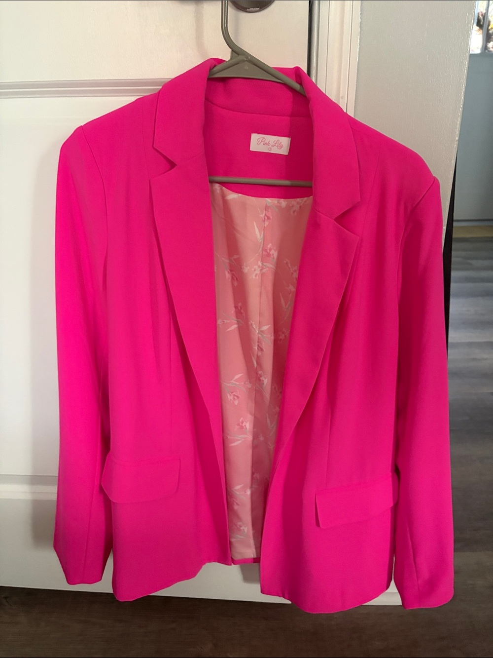 Pink Lily Bright Hot Pink Tailored Blazer